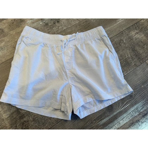 Gap Womens White Linen-Blend Shorts With Elastic Waistband & Back Pockets Large - Picture 6 of 8